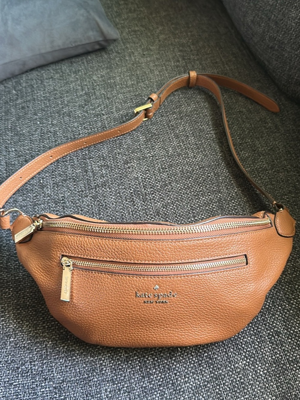 kate spade Tan Pebbled Leather Crossbody Belt Bag